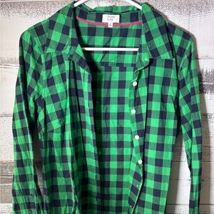 Crown & Ivy Green and Black Plaid Shirt